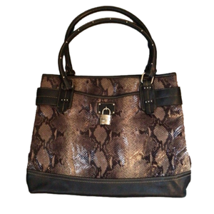 Relic Brand Faux Snakeskin Shoulder Purse in Browns and Black.